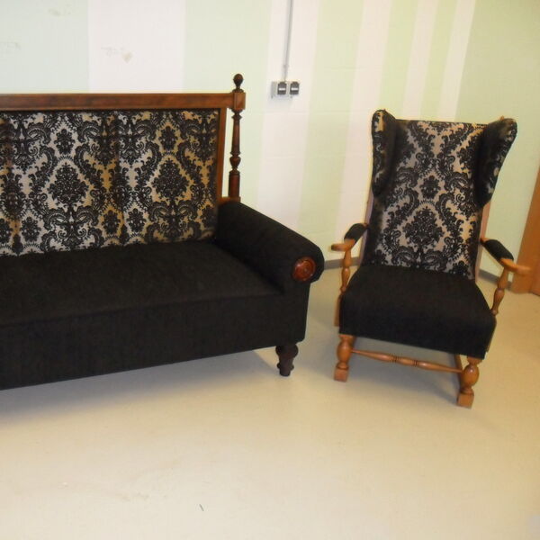 Polstermöbel Schwarz Sessel Sofa Bezug BTZ Produktion Aschersleben